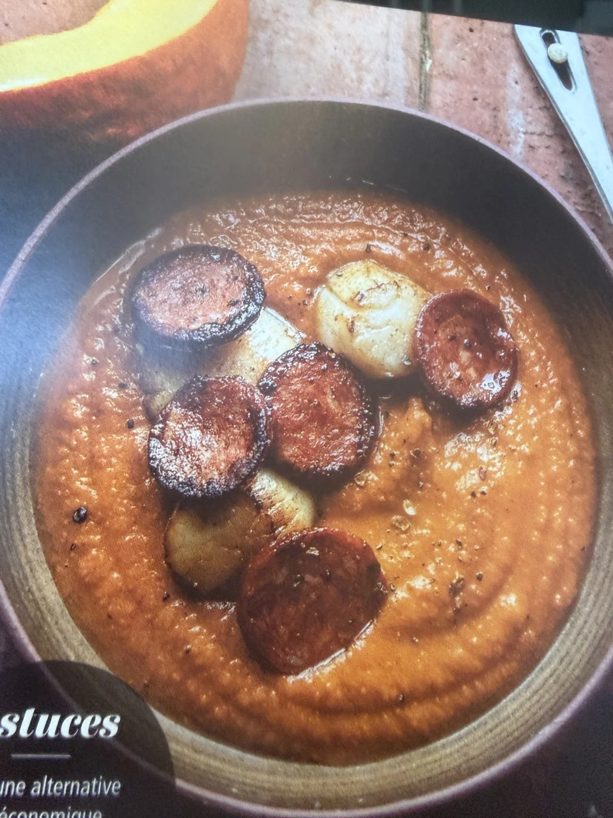 Soupe De Potimaron Saint Jacques Et Chorizo