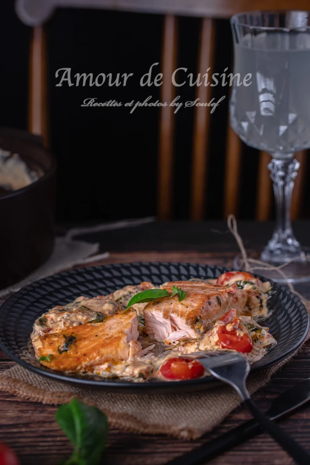 Saumon à la toscane et à la crème d'épinards