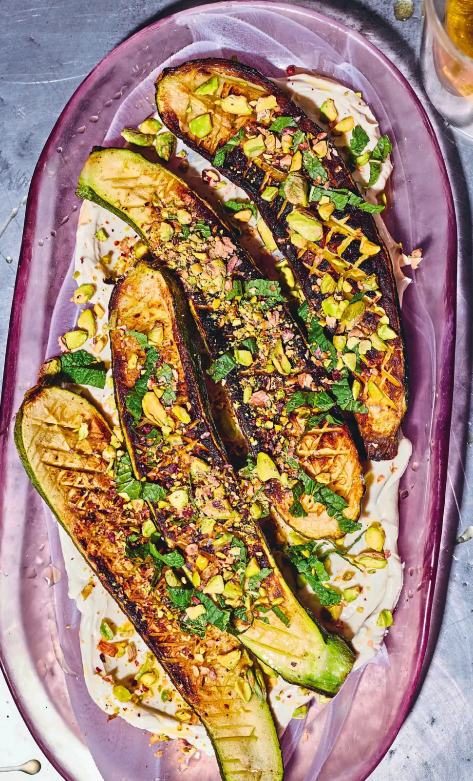Courgettes, Sauce Au Yaourt, Feta Et Menthe