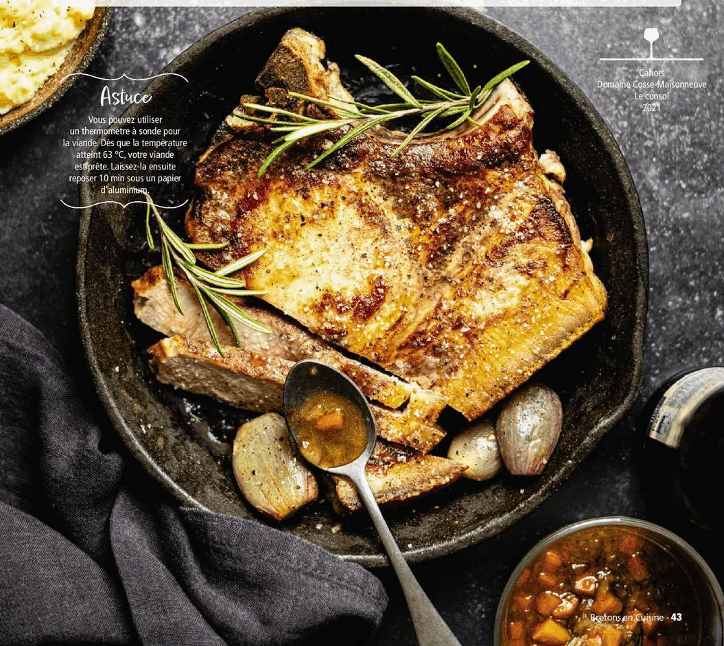 Double côte de porc basse température