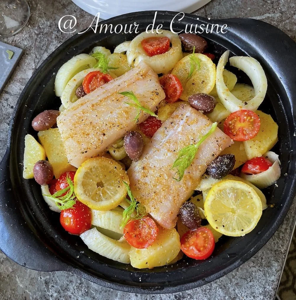 Tagine de fenouil olives noires et hadock