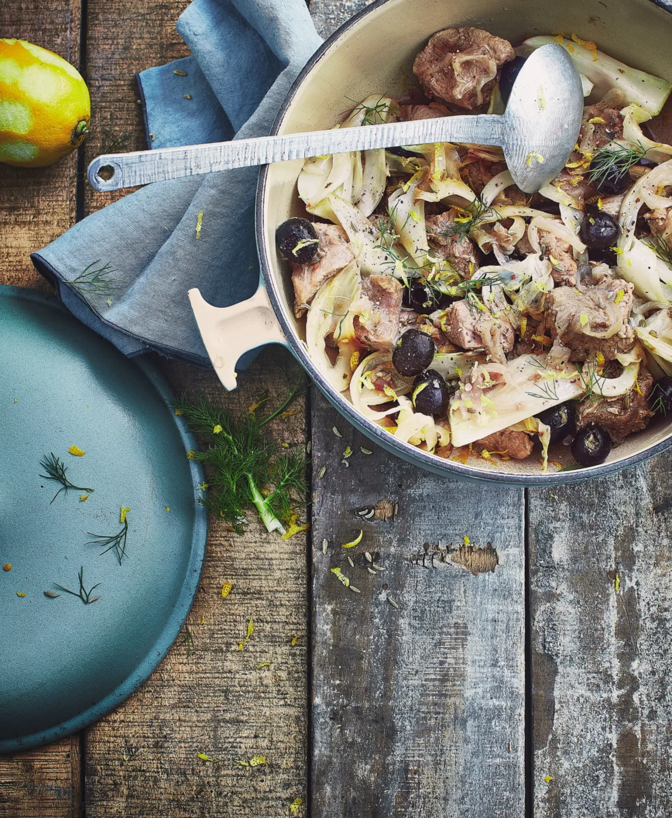 Sauté de veau, fenouil, olives