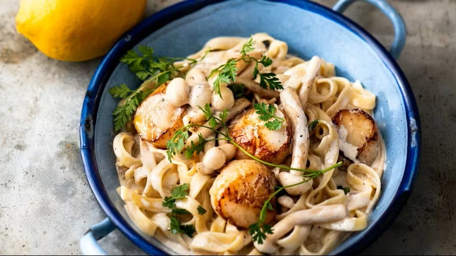 Tagliatelles Aux Saint-Jacques Et Crème Citronnée